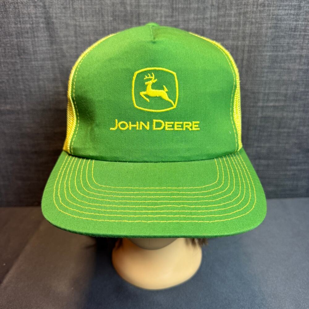 Vintage John Deere Trucker Snapback Hat Cap One Size